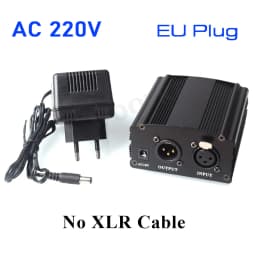 Woopker 48V Phantom Power Supply with XLR Cable for Condenser Microphone BM 800 858 Audio Recording Karaoke Sound Equipment