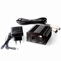 Woopker 48V Phantom Power Supply with XLR Cable for Condenser Microphone BM 800 858 Audio Recording Karaoke Sound Equipment