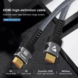 FDBRO 8K HDMI 2.1 Cable 4K@120Hz 8K@60Hz HDMI2.1 48Gbps Adapter for RTX 3080 EARC HDR10+ Video Cable PC Laptop TV Box PS5