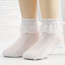 Mesh Socks Breathable Cotton Lace with Ruffle Princess Children Ankle Short Sock White Pink Yellow for Baby Girls Kids Toddler