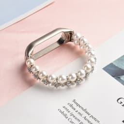 Girl Bracelet for Xiaomi Mi Band 10 8 6 7 5 Bands Wristband Elastic Strap for Mi Band 5 Jewelry Pearl Dressy Band Bling