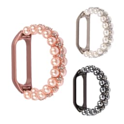 Girl Bracelet for Xiaomi Mi Band 10 8 6 7 5 Bands Wristband Elastic Strap for Mi Band 5 Jewelry Pearl Dressy Band Bling