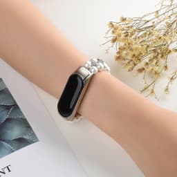 Girl Bracelet for Xiaomi Mi Band 10 8 6 7 5 Bands Wristband Elastic Strap for Mi Band 5 Jewelry Pearl Dressy Band Bling