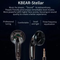 KBEAR Stellar 5PCS Optional 15.4mm Dynamic Driver HIFI Earphone In Ear Monitor Japanese PPS Flat Earbuds Headset Sport Headphone