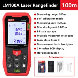 UNI-T Laser Rangefinder LM50A LM70A LM100A LM120A Laser Distance Meter Digital Range Finder Tape Measure