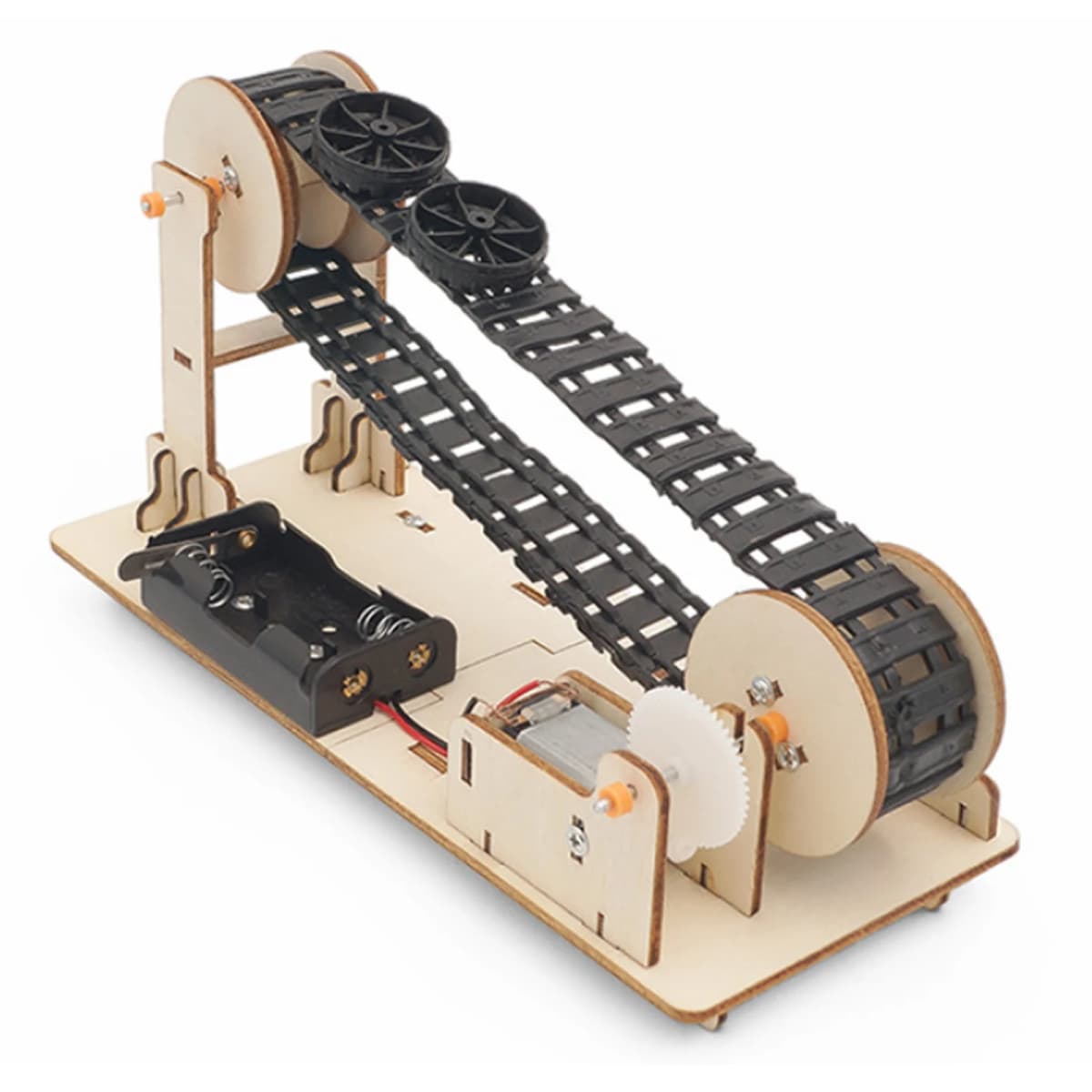 3D Wooden Electric Conveyor Belt Transporter Puzzle Model DIY Materials Handmade Mechanical STEAM Toys for Children Adult Kit