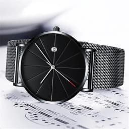 Simple Men Watch Stainless Steel Belt Watches For Man Ultra-Thin Quartz Wristwatch Calendar Date Sales Clock Relógio Masculino