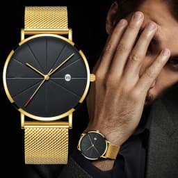 Simple Men Watch Stainless Steel Belt Watches For Man Ultra-Thin Quartz Wristwatch Calendar Date Sales Clock Relógio Masculino