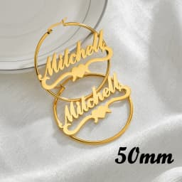 Atoztide Personalized Name Stainless Steel Letter Earrings For Women 3 Color Custom Name Cricle Earrings Weddings Party Jewelry