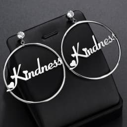 Atoztide Personalized Name Stainless Steel Letter Earrings For Women 3 Color Custom Name Cricle Earrings Weddings Party Jewelry