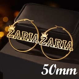 Atoztide Personalized Name Stainless Steel Letter Earrings For Women 3 Color Custom Name Cricle Earrings Weddings Party Jewelry