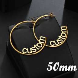 Atoztide Personalized Name Stainless Steel Letter Earrings For Women 3 Color Custom Name Cricle Earrings Weddings Party Jewelry