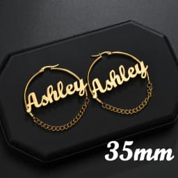 Atoztide Personalized Name Stainless Steel Letter Earrings For Women 3 Color Custom Name Cricle Earrings Weddings Party Jewelry