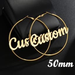 Atoztide Personalized Name Stainless Steel Letter Earrings For Women 3 Color Custom Name Cricle Earrings Weddings Party Jewelry
