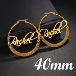 Atoztide Personalized Name Stainless Steel Letter Earrings For Women 3 Color Custom Name Cricle Earrings Weddings Party Jewelry