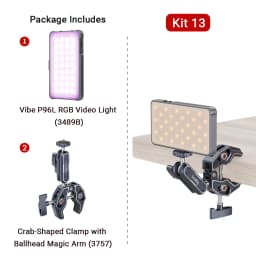 SmallRig P96L RGB Video Light Portable Metal LED Camera Light, 2500-9000K CRI 96+ Photo and Video Lighting for Sony -3489B
