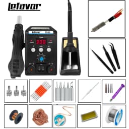 2 in 1 Digital Soldering Station Hot Air Gun Solder Iron SMD BGA Rework Desoldering Welding Repair Tools 8586 760W 220V 110V