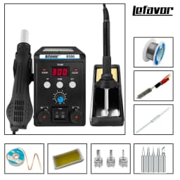 2 in 1 Digital Soldering Station Hot Air Gun Solder Iron SMD BGA Rework Desoldering Welding Repair Tools 8586 760W 220V 110V