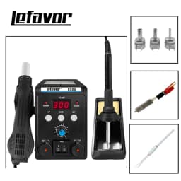 2 in 1 Digital Soldering Station Hot Air Gun Solder Iron SMD BGA Rework Desoldering Welding Repair Tools 8586 760W 220V 110V