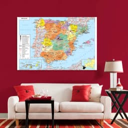 150*100cm The Spain Political Transportation Map In French Wall Art Poster Non-woven Canvas Painting School Supplies Home Decor