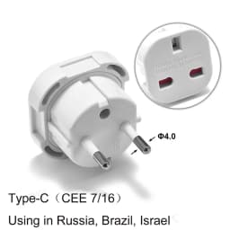EU Universal Plug UK to EU Converter Euro Travel Adapter 250V Power Adaptor Charger EU Plug Adapter British Scoket Outlet