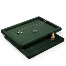 Jewelry Tray Show Stand Shop Organizer For Necklace Bracelet Long Chain Velvet Solid Color Jewelry Display Tray