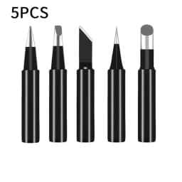 5Pcs Pure Copper Soldering Iron Tips Set I+B+K+2.4D+3C Electric Hot Bare Copper Head 900M for DIY Craft And Electronic Repair