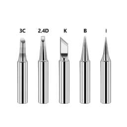 5Pcs Pure Copper Soldering Iron Tips Set I+B+K+2.4D+3C Electric Hot Bare Copper Head 900M for DIY Craft And Electronic Repair
