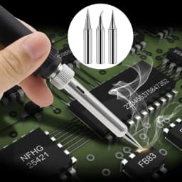 5Pcs Pure Copper Soldering Iron Tips Set I+B+K+2.4D+3C Electric Hot Bare Copper Head 900M for DIY Craft And Electronic Repair