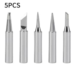 5Pcs Pure Copper Soldering Iron Tips Set I+B+K+2.4D+3C Electric Hot Bare Copper Head 900M for DIY Craft And Electronic Repair