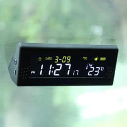 Solar Windshield Car Digital Clock Driving Time Reminder Smart Switch No Wiring High Precision LCD Digital Watch Car Accessorie