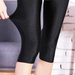 women summer knee length capris lady slim fitted skinny lace short legging big size Mujer Shiny trouser