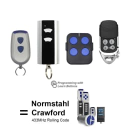 Normstahl / Crawford Standard Steel T433-4 Garage Remote Control RCU 433 2K 4K EA 433 2KS 4KS N002800 433MHz Rolling Code