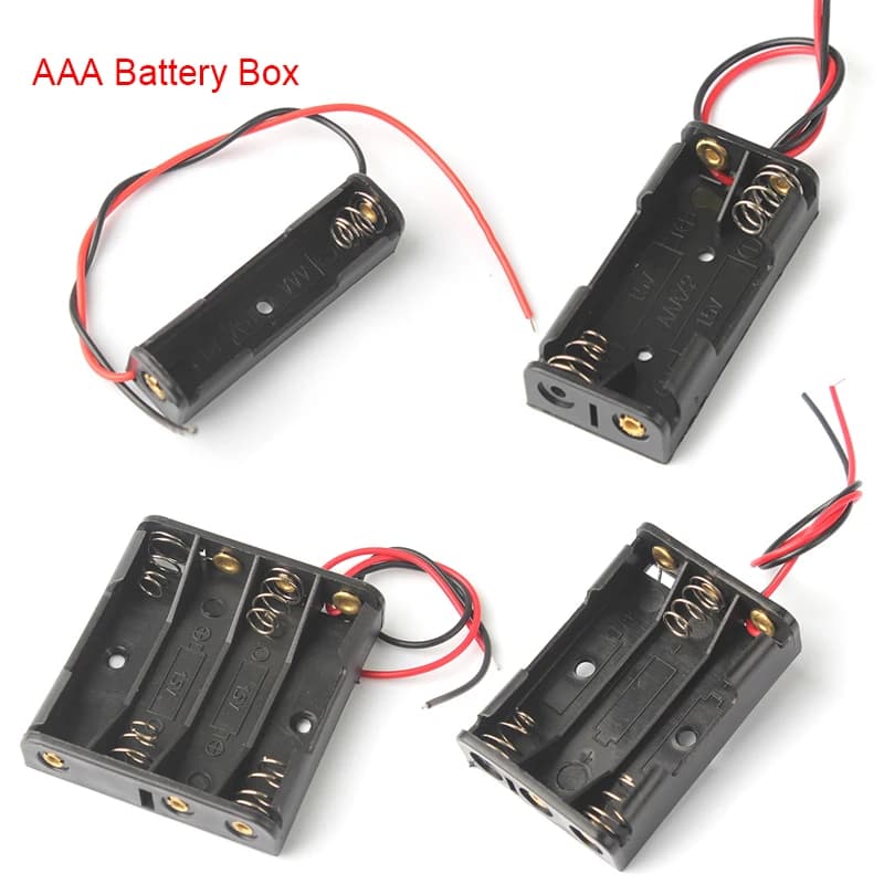 New AAA Power Bank Cases 1X 2X 3X 4X AAA Battery Holder Storage Box Case 1 2 3 4 Slot AAA Batteries Container With Wire Lead
