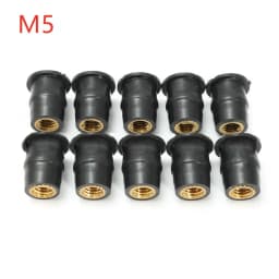 10pcs Motorcycle Windshield Rubber Nuts M5 Vibration Damper Panel Mount Accessory Bolt Screws Fastener For Yamaha Honda