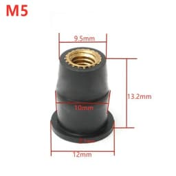10pcs Motorcycle Windshield Rubber Nuts M5 Vibration Damper Panel Mount Accessory Bolt Screws Fastener For Yamaha Honda
