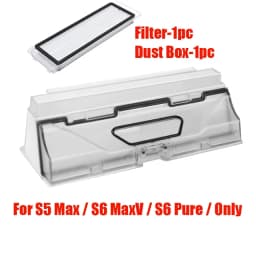 For XiaoMi Roborock S5 Max S6 MaxV S6 Pure Vacuum Spare Parts Water Tank Dust Box HEPA Filter Main Brush Mop Cloth Side Brush