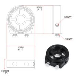 PQY - Oil Filter Cooler Sandwich Plate Adapter M20*1.5 and 3/4-16 Universal Oil Adapter Car Meter PQY6722