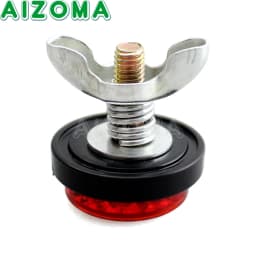 Off-road 4pc Reflective Tag Bolt Screws Rear License Plate Warning Reflector Red Safety Lens For Motorcycle Trunk Car Scooter