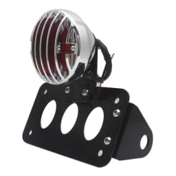 Universal 12V Motorcycle Side Mount Tail Light w/ License Number Plate Bracket For Harley Bobber Yamaha Honda Suzuki