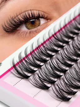 Upgraded Moonlily 60 Bundles Silk Soft Mink Eyelashes Extension Natural 3D Russian Volume Faux Individual Cluster Lashes Makeup