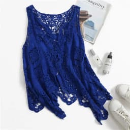 Hippie Froral Patch Design Vest Retro Vintage Crochet Summer Beach Cover Up Top Asymmetric Open Stitch Kimono Cardigain 2023