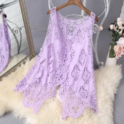 Hippie Froral Patch Design Vest Retro Vintage Crochet Summer Beach Cover Up Top Asymmetric Open Stitch Kimono Cardigain 2023