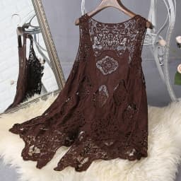 Hippie Froral Patch Design Vest Retro Vintage Crochet Summer Beach Cover Up Top Asymmetric Open Stitch Kimono Cardigain 2023