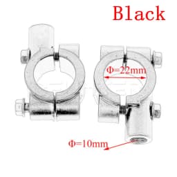 Motorcycle Mirror Mount Clamp Rear View Mirror Holder Adapter Silver Black Metal 22mm 25mm Handlebar 10mm 8mm Thread 2PCS