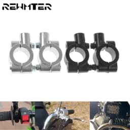 Motorcycle Mirror Mount Clamp Rear View Mirror Holder Adapter Silver Black Metal 22mm 25mm Handlebar 10mm 8mm Thread 2PCS