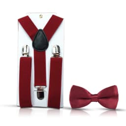 HUISHI Suspenders Kids Boy Girl Childrens Christmas Bow Tie Red Blue Suspenders Wedding Costume Adjustable Y-Back Black Braces