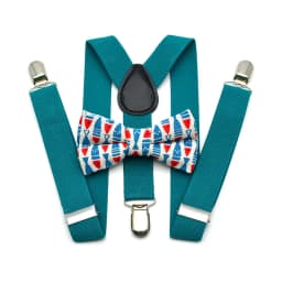 HUISHI Suspenders Kids Boy Girl Childrens Christmas Bow Tie Red Blue Suspenders Wedding Costume Adjustable Y-Back Black Braces