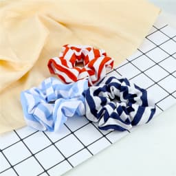 3pcs/set Heart Stripes Plaid Dots Hair Bands Satin Cotton Silk Hair Ties for Women Girls Elastic Rope Hair Accessories Scrunchie