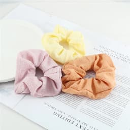 3pcs/set Heart Stripes Plaid Dots Hair Bands Satin Cotton Silk Hair Ties for Women Girls Elastic Rope Hair Accessories Scrunchie